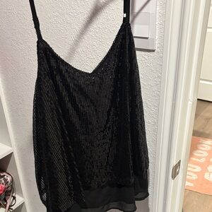 Elegant Black Sequin Women's Top